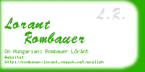 lorant rombauer business card